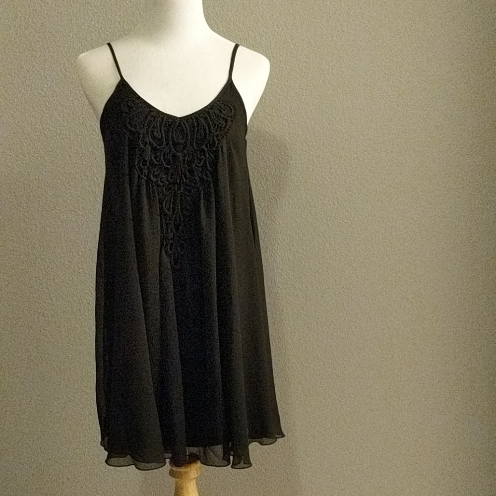 Express Black Slip Chiffon Dress